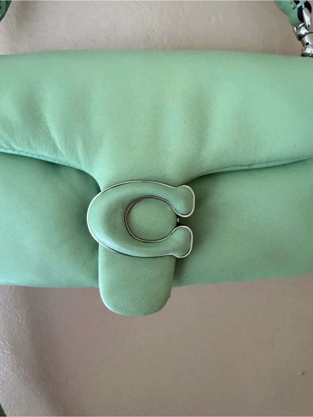 COACH pillow tabby bag 18 pistachio green Light Green purse $395 BRAND NEW